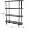 47" x 57" 3 Shelf Black Oval Wooden Shelving Unit